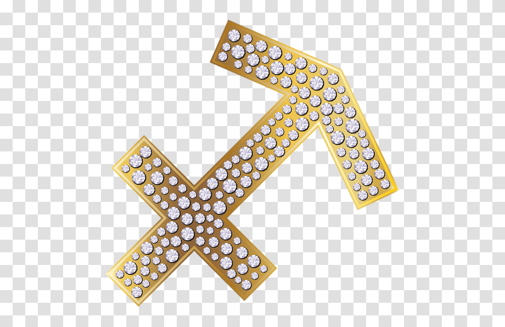 Sagittarius, Zodiac, Cross, Gold Transparent Png