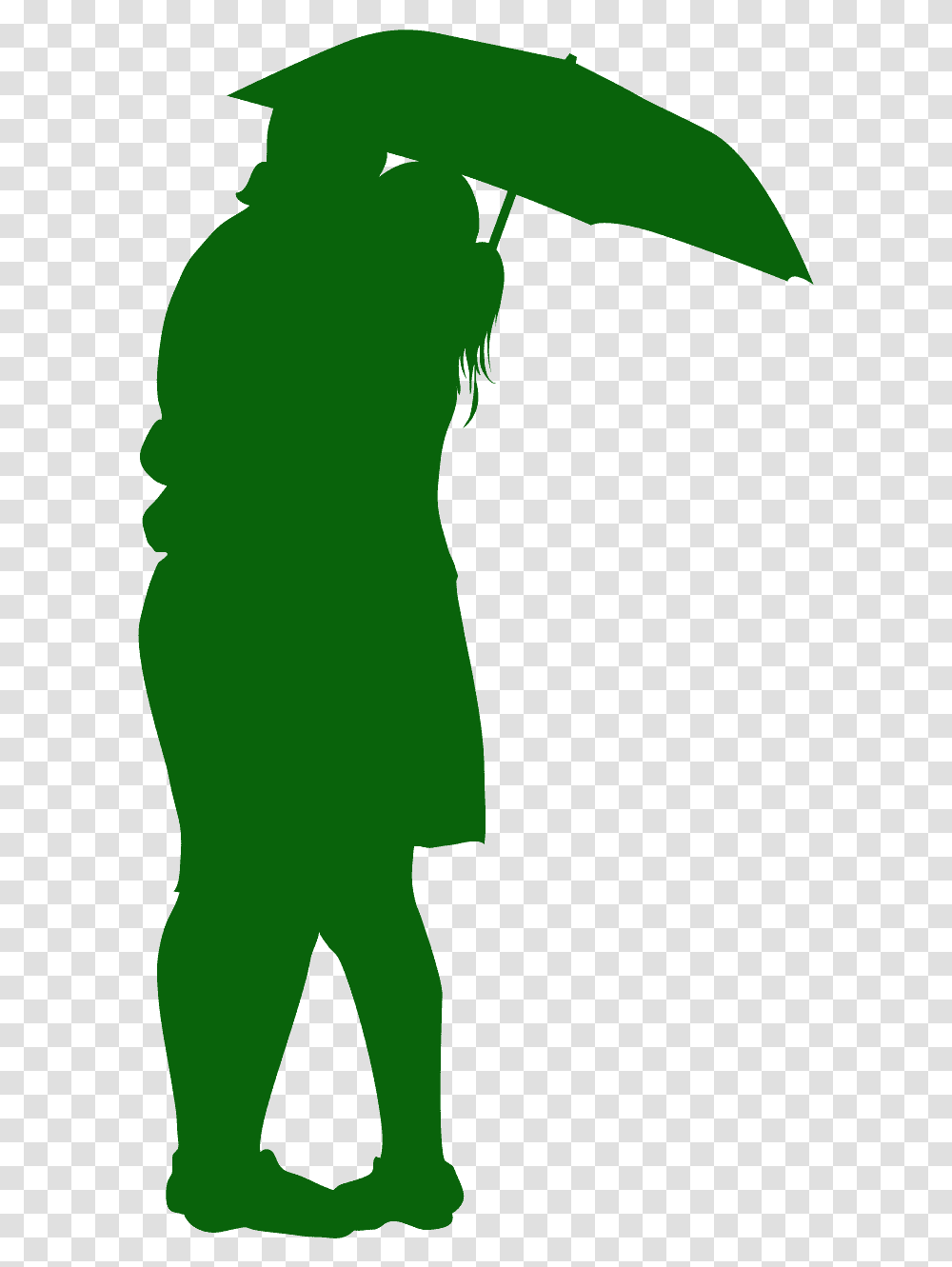 Sagoma Coppia Sotto Ombrello, Silhouette, Green, Apparel Transparent Png