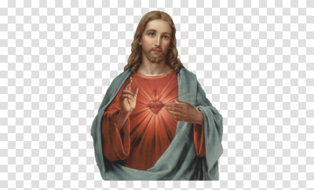 Sagrado Corazon De Jesus Images - Free Jesus And Sacred Heart Drawing, Person, Human, Clothing, Apparel Transparent Png