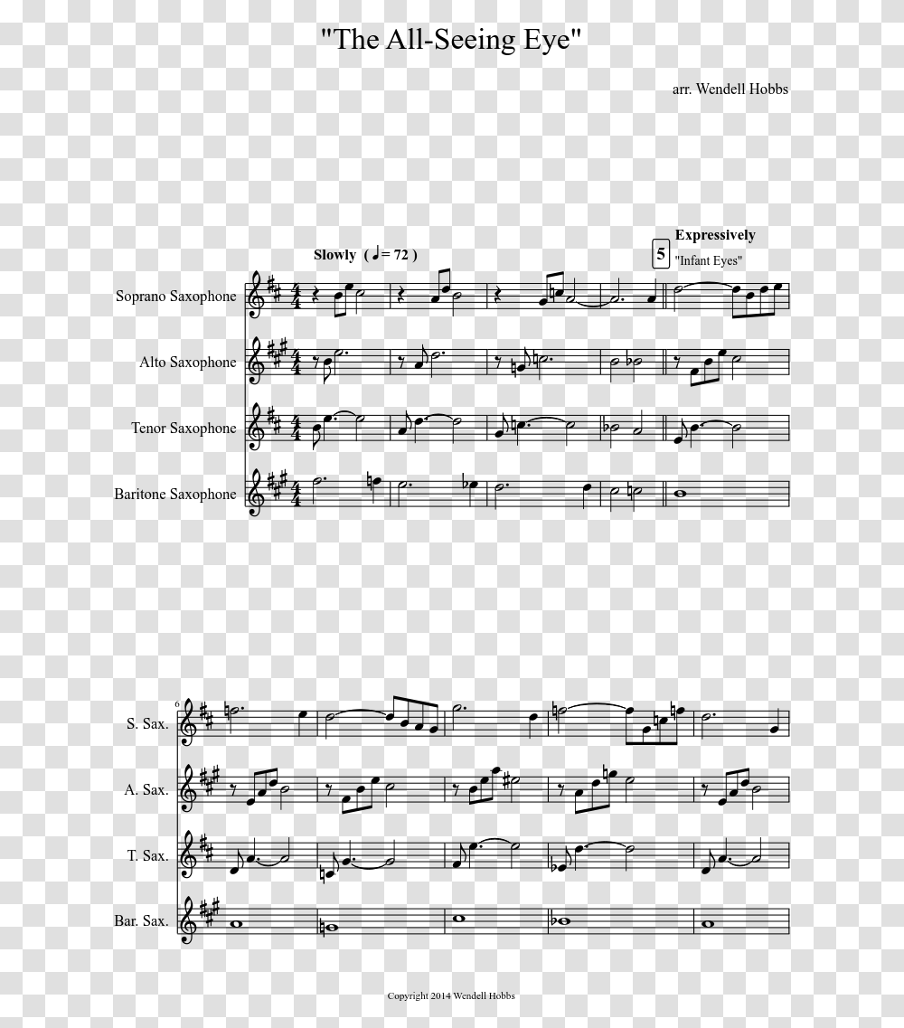 Sail Alto Sax Sheet Music, Gray, World Of Warcraft Transparent Png