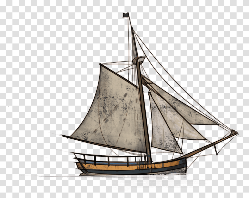Sailboat And Pirate Ship, Vehicle, Transportation, Watercraft, Vessel Transparent Png