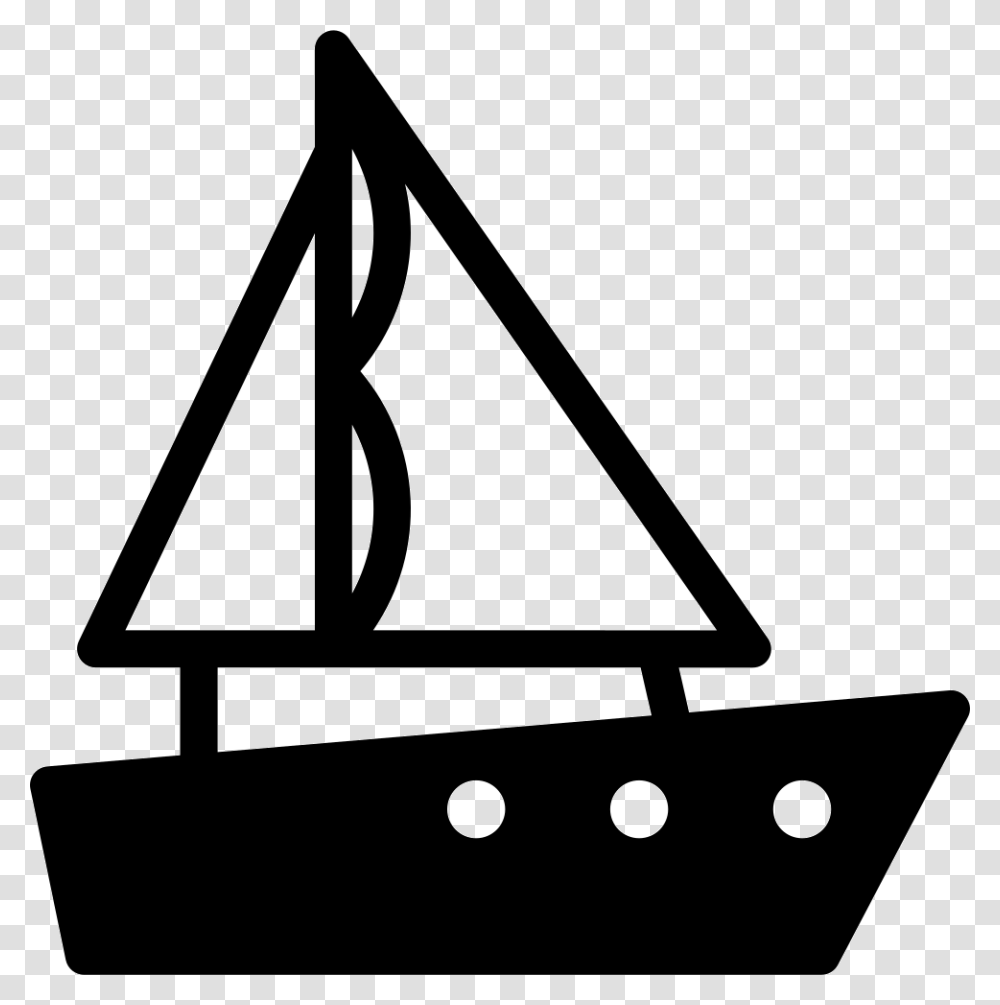 Sailboat Facing Right, Triangle, Stencil Transparent Png