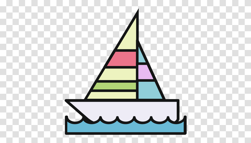 Sailboat Flat Hand Icon With And Vector Format For Free, Triangle, Architecture, Building, Metropolis Transparent Png