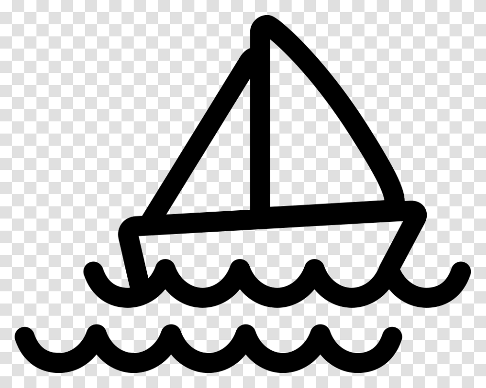 Sailboat On Sea Sailing Ship, Triangle, Lawn Mower, Tool Transparent Png