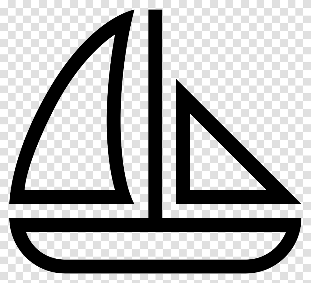 Sailboat Stroke Sailboat Black And White, Triangle, Label Transparent Png