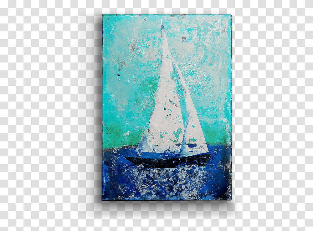 Sailboat With Blue Background Box Art Sail, LCD Screen, Monitor, Electronics, Canvas Transparent Png