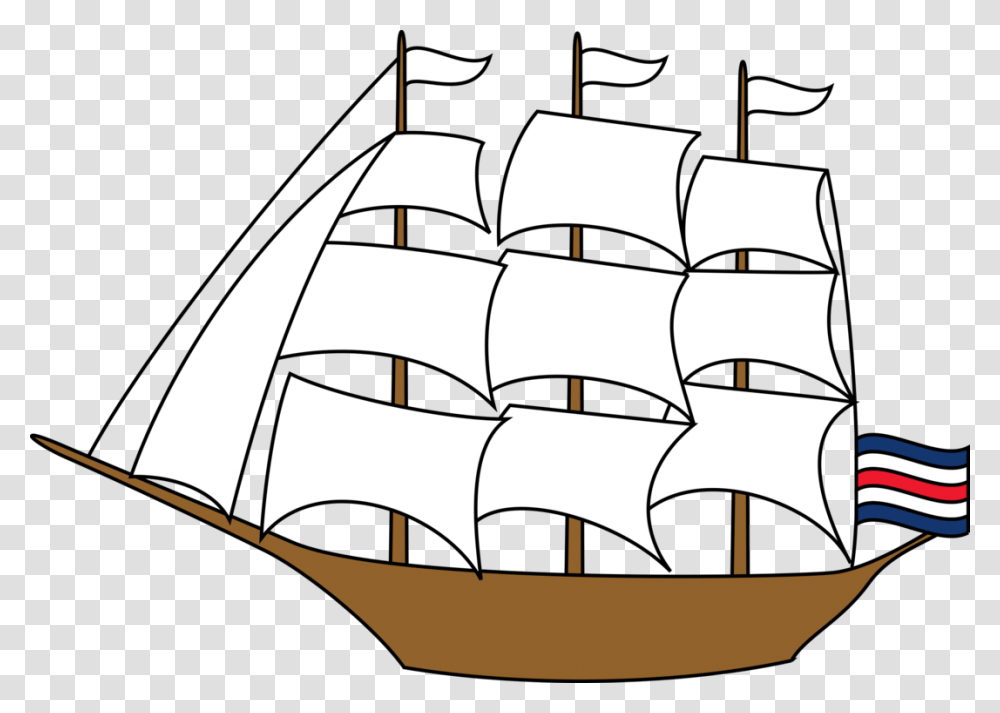 Sailing Ship Sailboat Tall Ship, Couch, Furniture, Stencil Transparent Png