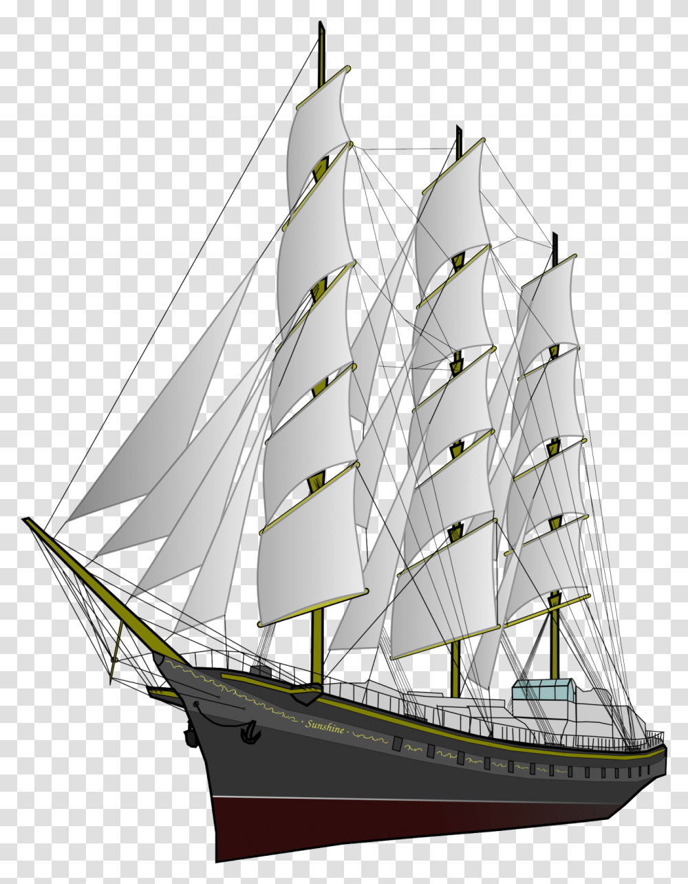Sailing Ship Sailing Ship, Boat, Vehicle, Transportation, Sailboat Transparent Png