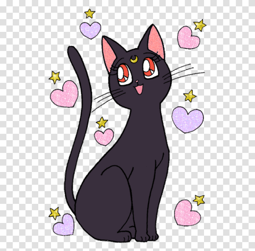Sailor Chibi Moon Luna Sailor Moon Sticker, Cat, Pet, Mammal, Animal Transparent Png