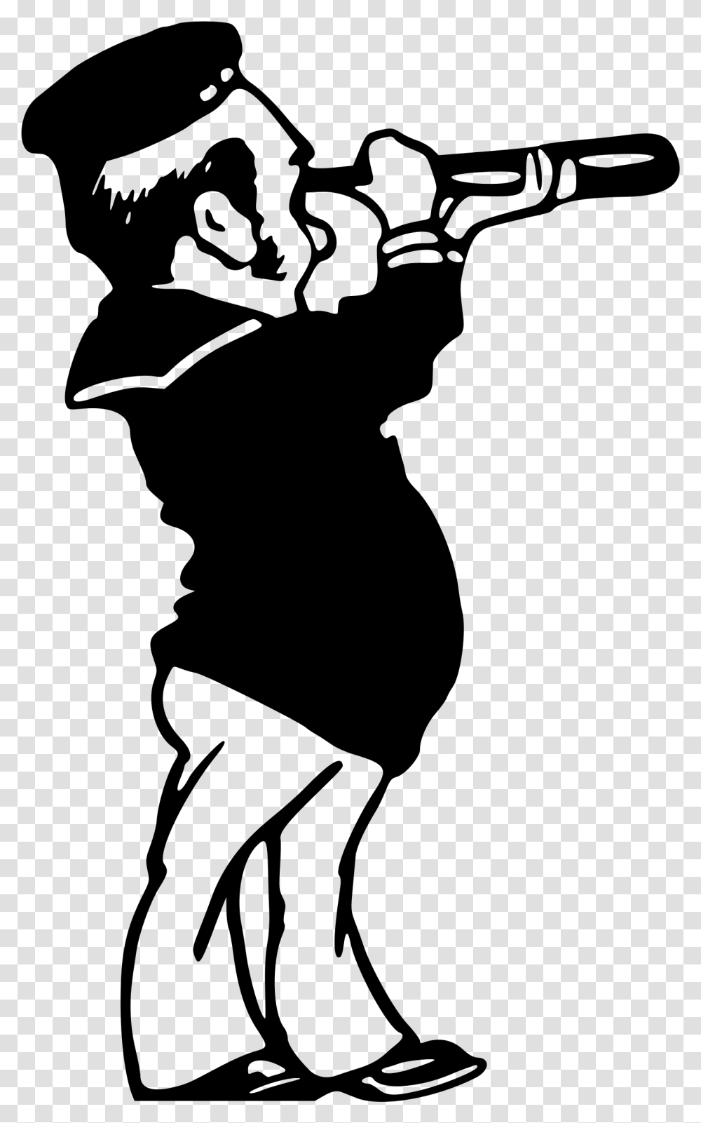 Sailor Clipart Black And White Looking Through Telescope Bw Clipart, Gray, World Of Warcraft Transparent Png