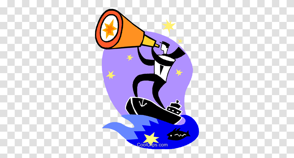 Sailor Looking Through A Telescope Royalty Free Vector Clip Art, Poster, Advertisement Transparent Png