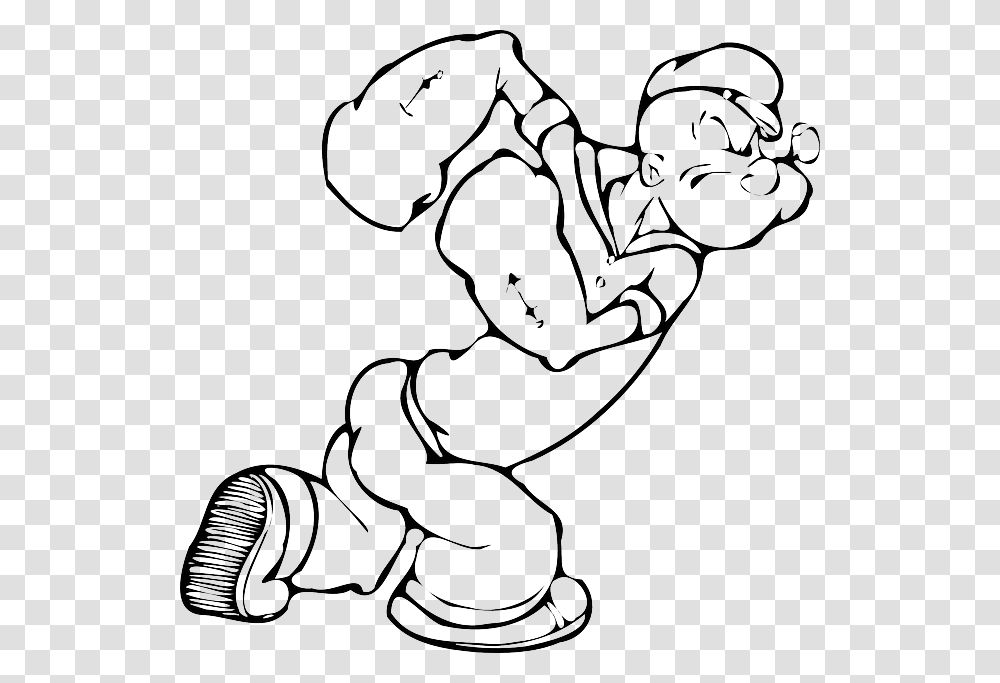 Sailor Man Cartoon Show Draw Muscles Popeye Popeye The Sailor Coloring Pages, Hand, Kneeling, Judo, Martial Arts Transparent Png