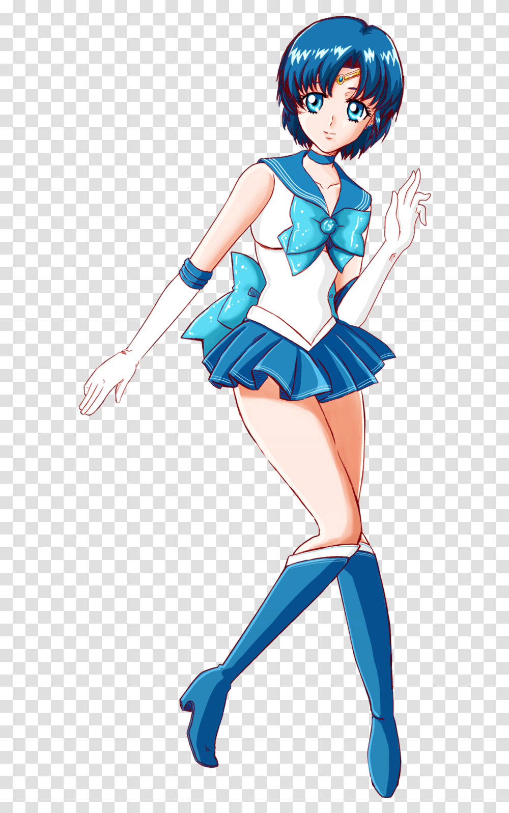 Sailor Mercury Background, Costume, Person, Manga, Comics Transparent Png