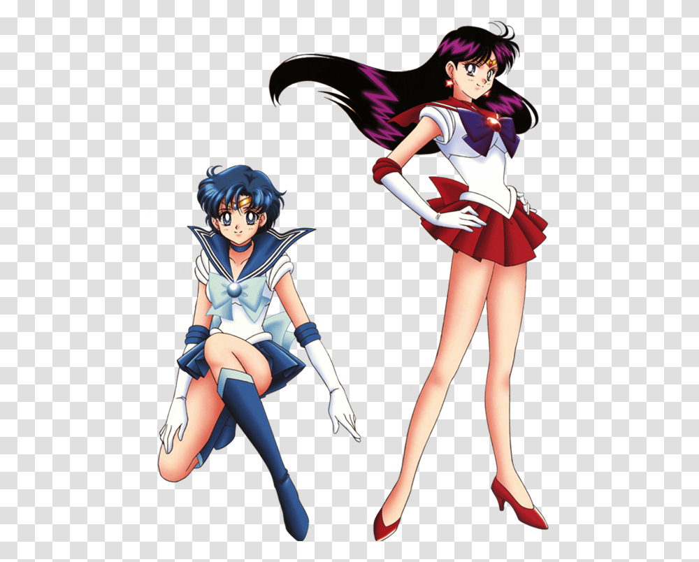 Sailor Mercury Y Sailor Mars, Person, Human, Book, Manga Transparent Png