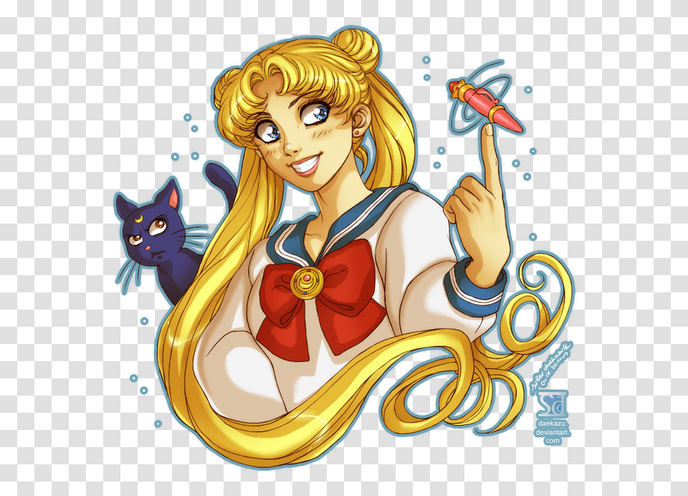 Sailor Moon Art, Manga, Comics, Book, Cat Transparent Png