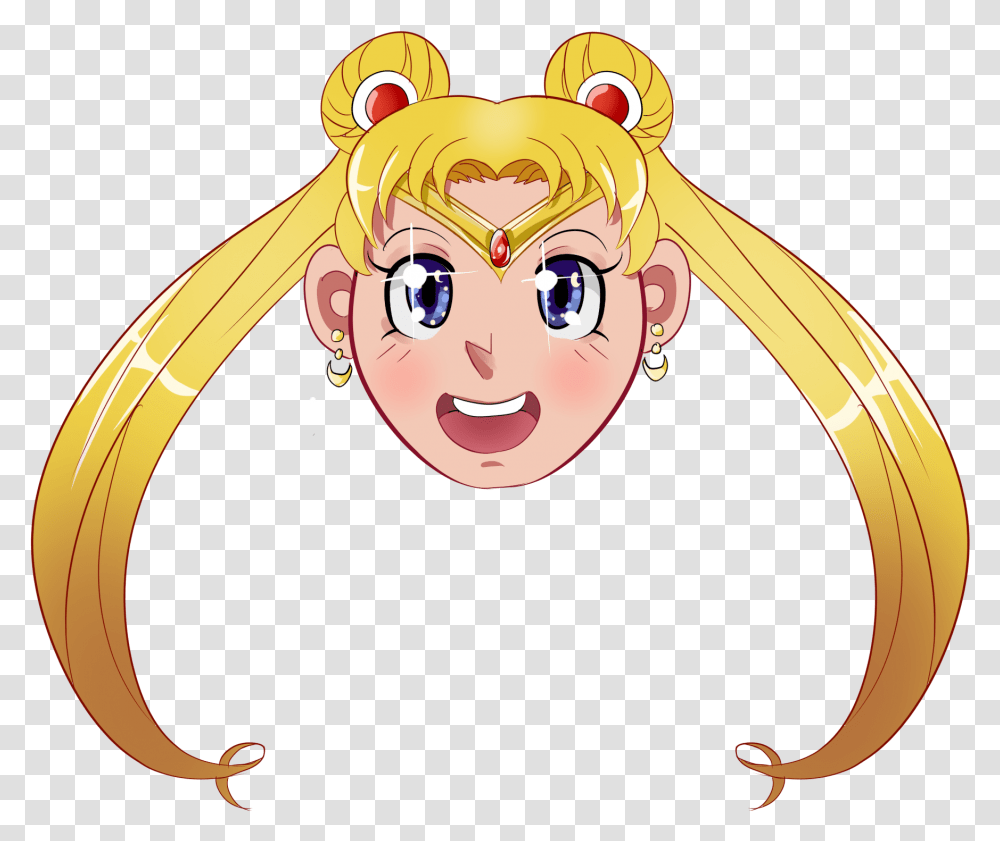 Sailor Moon Chibi Cartoon, Label, Face Transparent Png