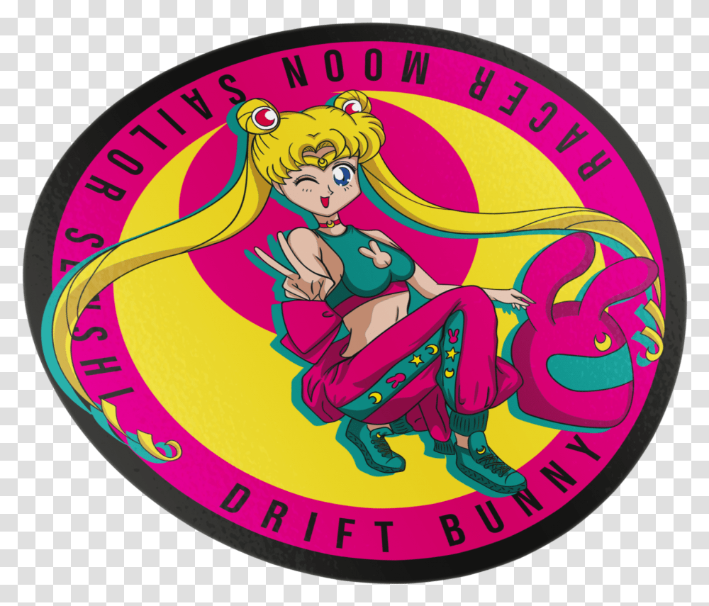 Sailor Moon Drift Bunny Suit Circle Fictional Character, Logo, Symbol, Trademark, Circus Transparent Png