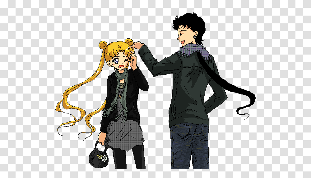 Sailor Moon Kurai And Seiya, Person, Human, Sleeve Transparent Png