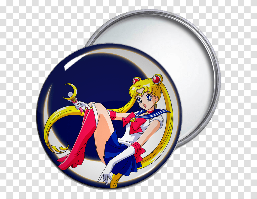 Sailor Moon With Pocket Mirror Camiseta Negra Sailor Moon, Helmet, Frisbee, Toy, Dish Transparent Png