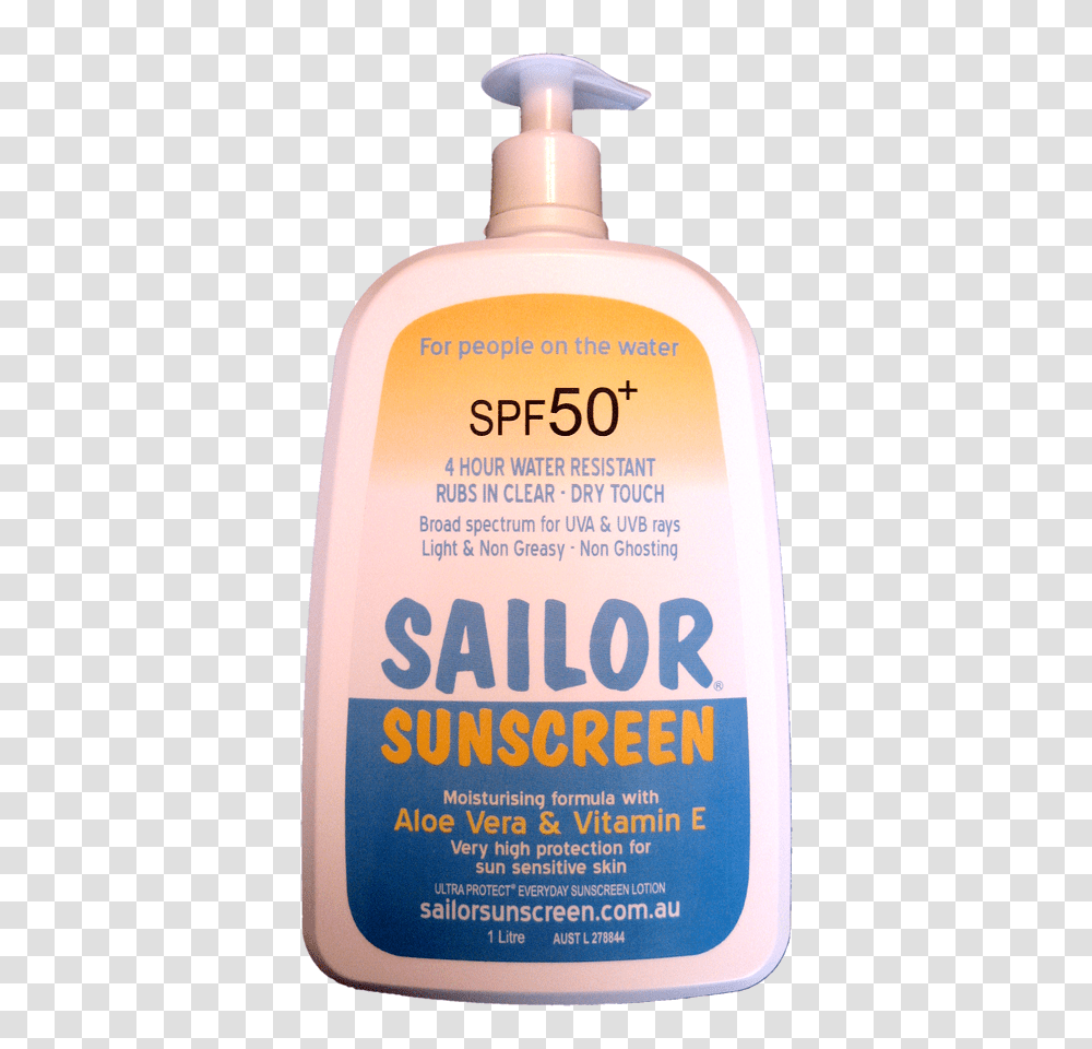 Sailor Sunscreen Pump Pack, Bottle, Cosmetics, Lotion, Shampoo Transparent Png