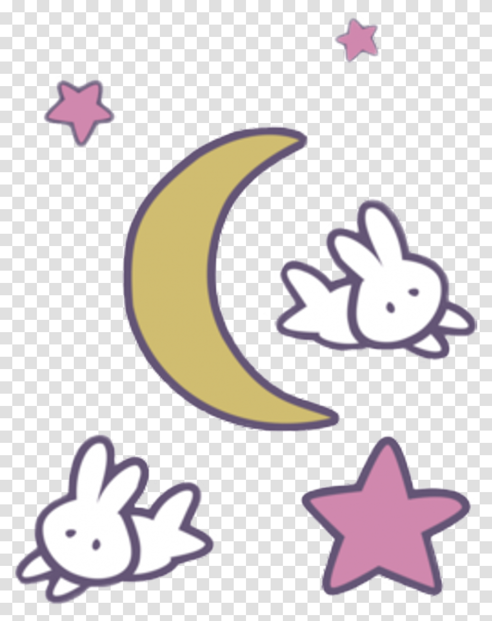 Sailormoon Anime Kawaii Moon Stars Rabbits Rabbit Sailor Moon Sticker, Nature, Outdoors, Outer Space, Night Transparent Png