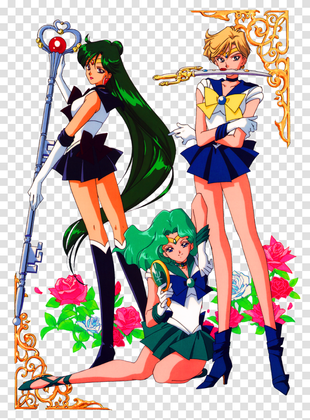 Sailormoon Sailorneptune Sailoruranus Sailorpluto Anime Sailor Moon Sailor Uranus, Comics, Book, Person, Human Transparent Png