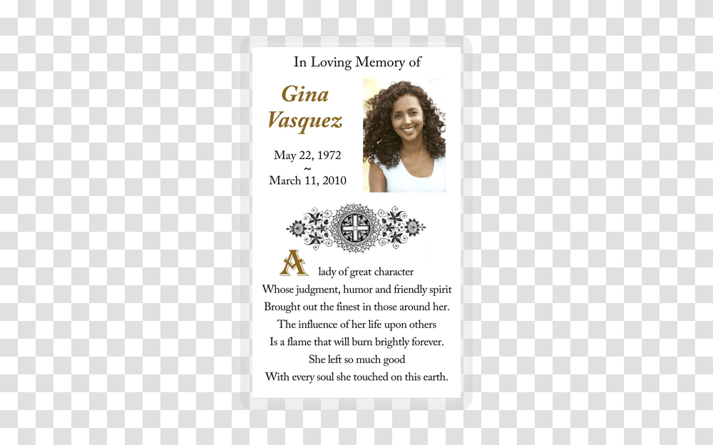 Saint Anne Loving Memory Memorial Cards, Person, Poster, Advertisement, Flyer Transparent Png