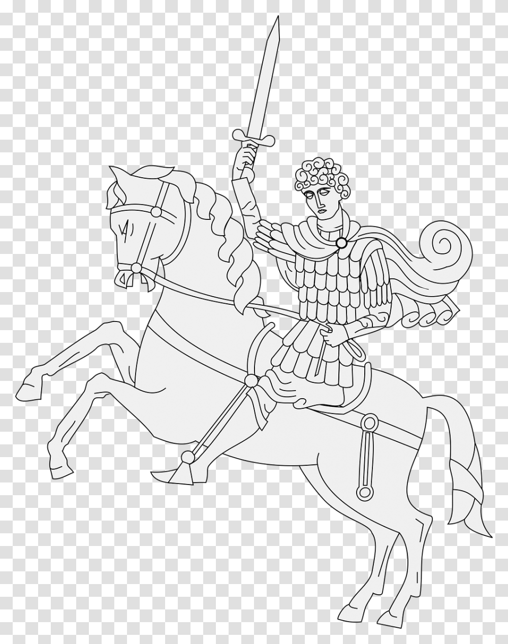 Saint George And The Dragon Flag, Person, Human, Knight, Duel Transparent Png