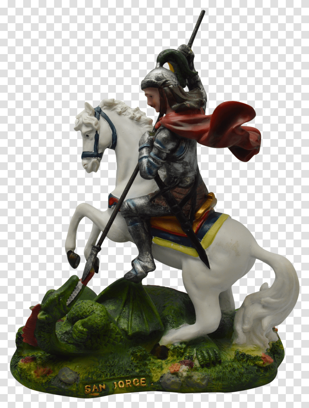 Saint George And The Dragon Large Bridle, Figurine, Person, Human, Adventure Transparent Png