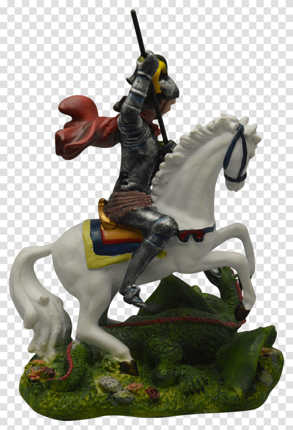Saint George And The Dragon Large Bridle, Figurine, Person, Human, Toy Transparent Png