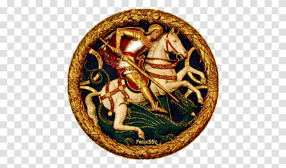 Saint George Dragons Knights St Icon Dragon, Painting, Art, Coin, Money Transparent Png
