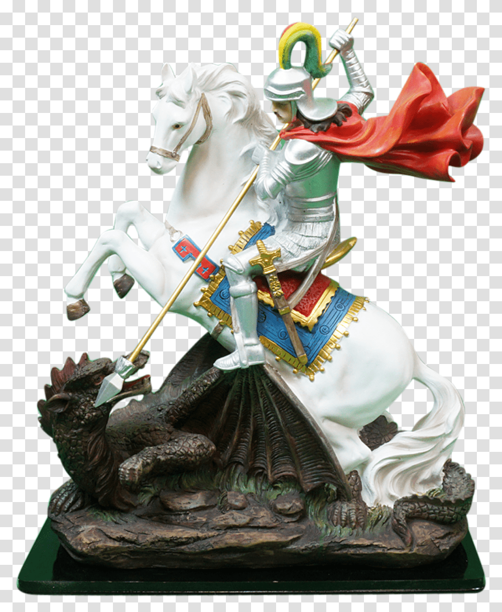 Saint George Statue Fictional Character, Figurine, Porcelain, Art, Pottery Transparent Png