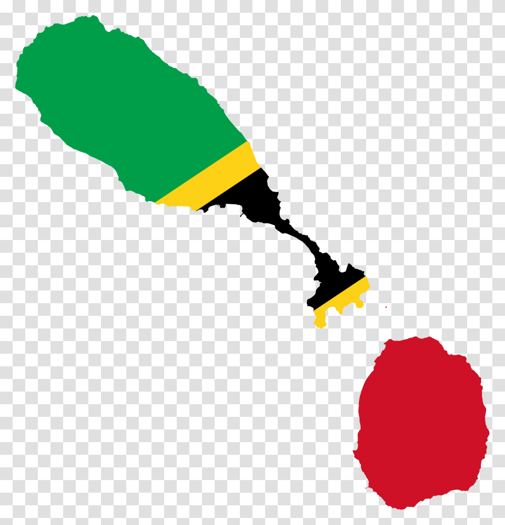 Saint Kitts And Nevis Flag Map, Crayon Transparent Png