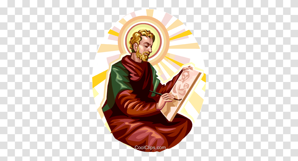Saint Luke Royalty Free Vector Clip Art Illustration, Person, Human, Monk, Worship Transparent Png