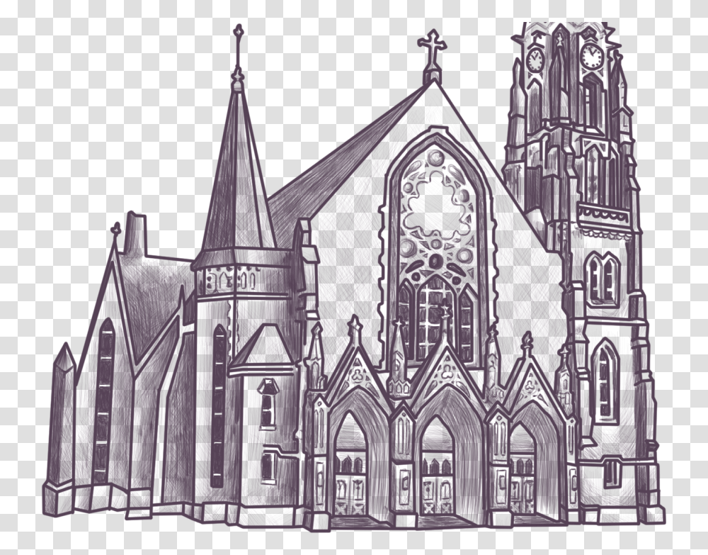 Saint Peter And Paul Church Naperville Before Fire, Architecture, Building, Triangle Transparent Png