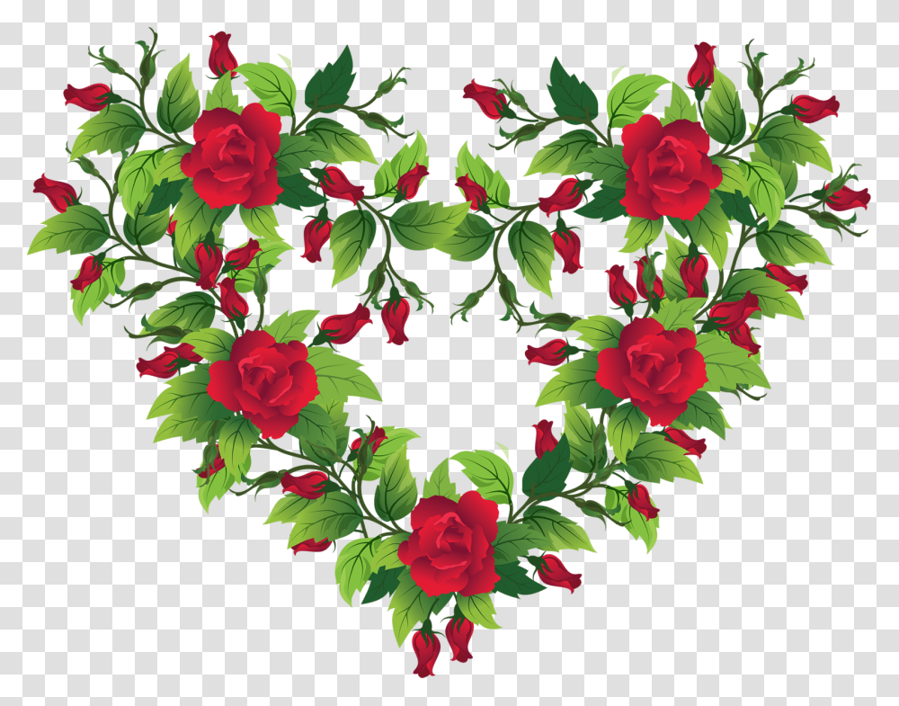 Saint Valentin Dites Le Avec Le Cur De Roses Rouges Blahoelania K Meninm Livia, Floral Design, Pattern Transparent Png