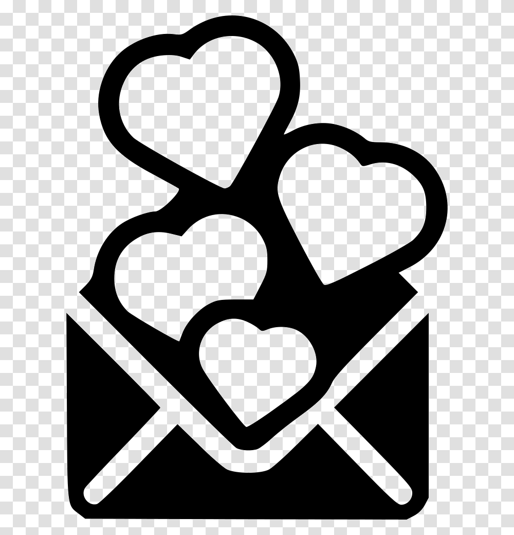 Saint Valentine Envelope Heart Envelope Icon, Stencil, Scissors, Blade, Weapon Transparent Png