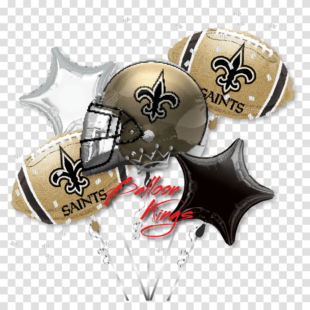 Saints Bouquet Dallas Cowboys Balloons, Team Sport, Sports, Helmet Transparent Png