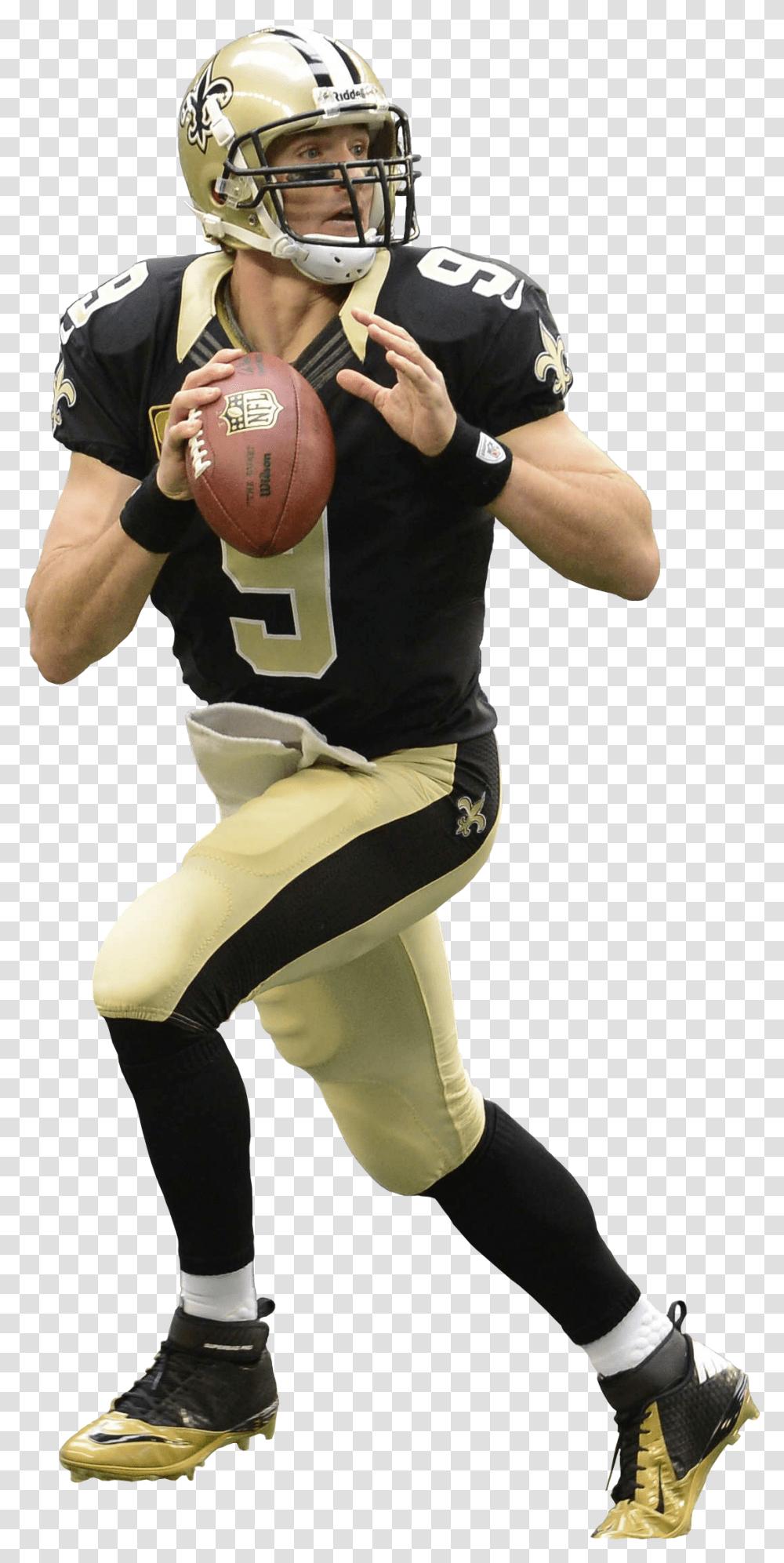 Saints Images In Collection Football Clipart New Orleans Saints, Clothing, Apparel, Helmet, Person Transparent Png