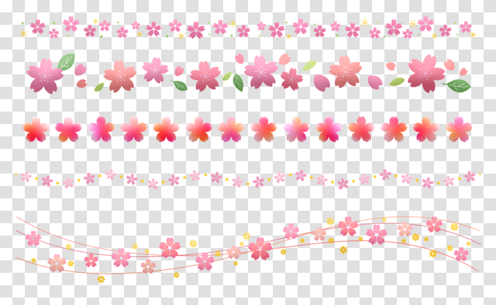 Sakura Border Cherry Blossom Flor Sakura, Rug, Graphics, Art Transparent Png