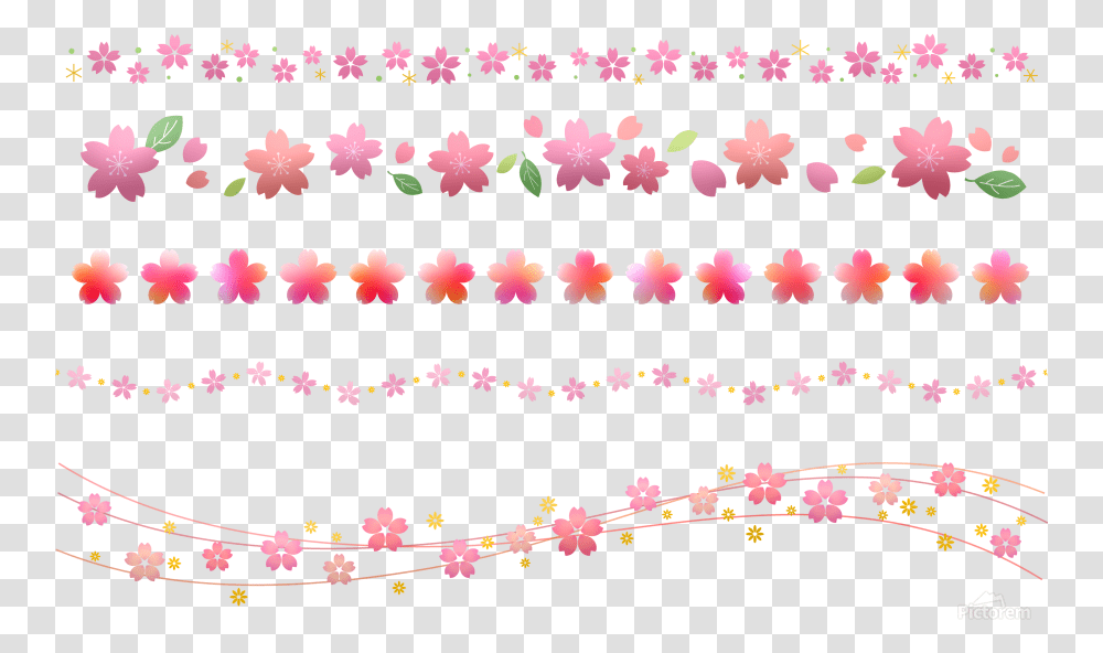 Sakura Border Cherry Blossom Print Cherry Blossom, Rug, Petal, Flower, Plant Transparent Png