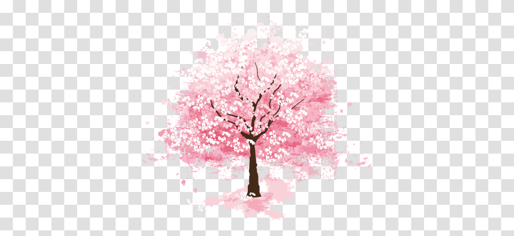 Sakura Clipart Free Anime Cherry Blossom Tree, Plant, Flower, Pattern Transparent Png