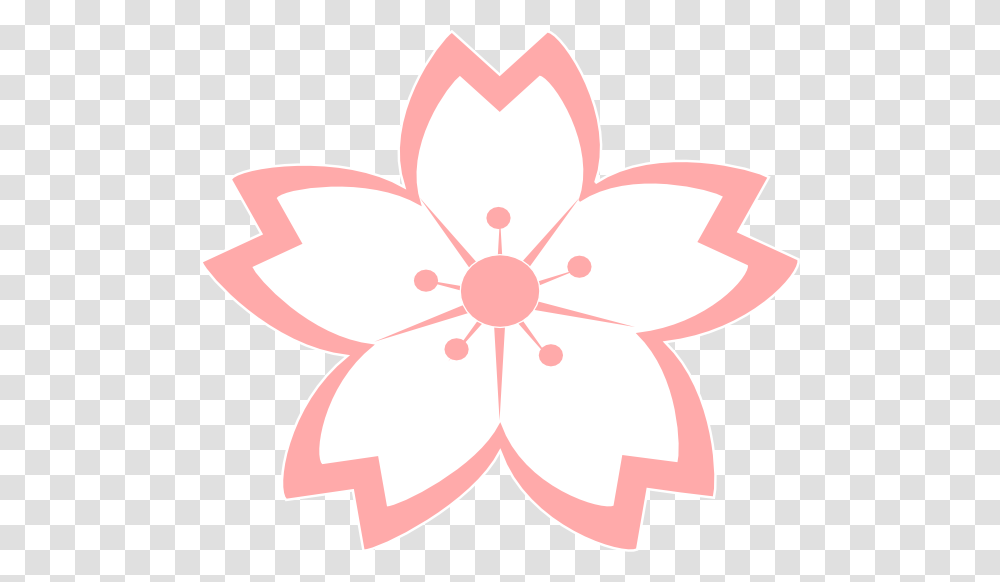 Sakura Flower Clipart Black And White Cherry Blossom, Pattern, Ornament, Floral Design Transparent Png