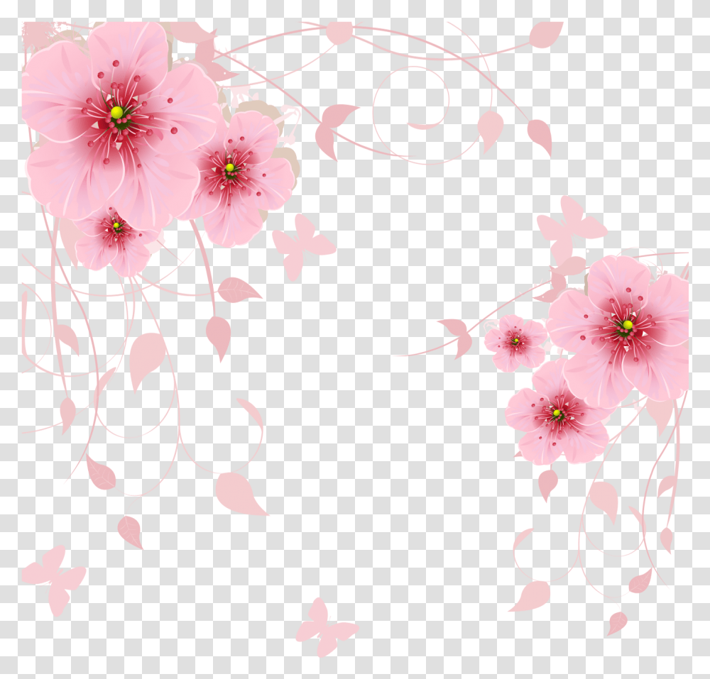 Sakura Flower Floral Background Flower Pink, Plant, Cherry Blossom, Floral Design, Pattern Transparent Png