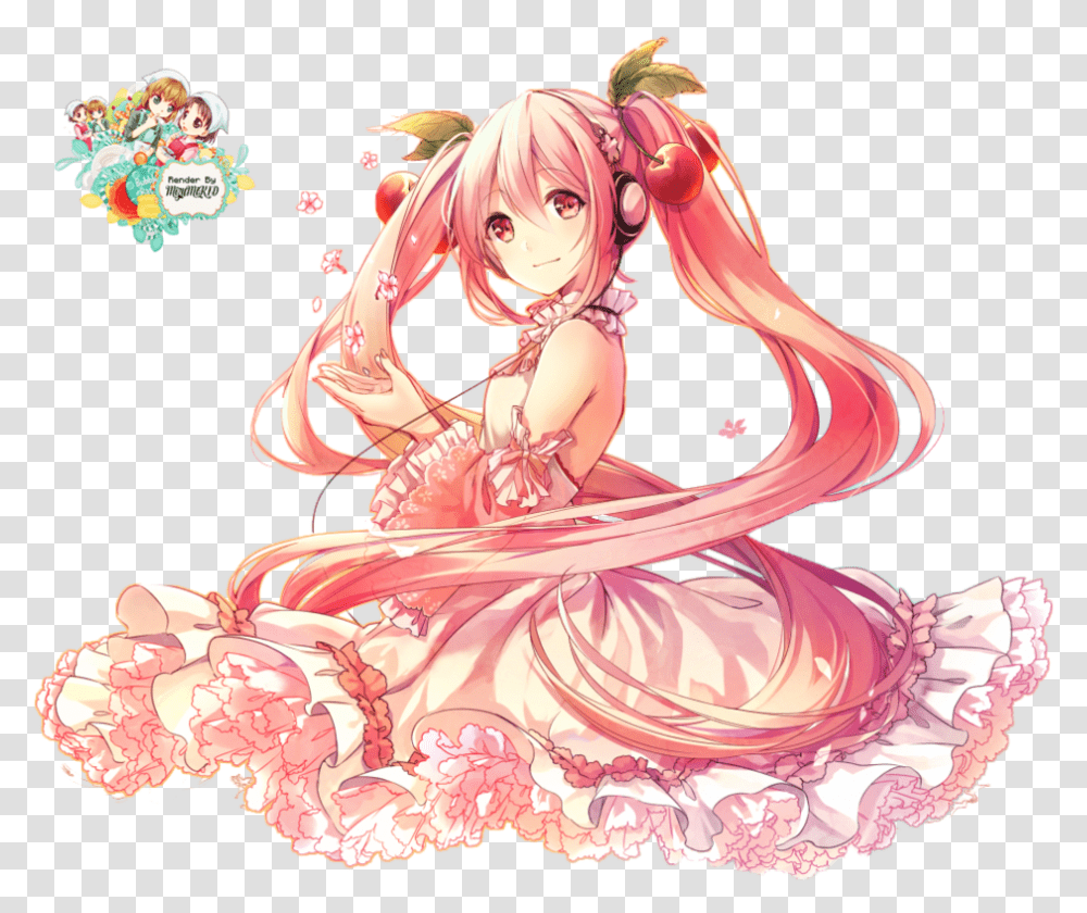 Sakura Girl Image Sakura Miku Background, Person, Human, Art, Graphics Transparent Png