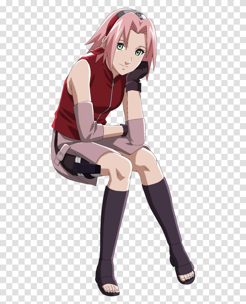 Sakura Haruno Sitting, Chair, Furniture, Person Transparent Png