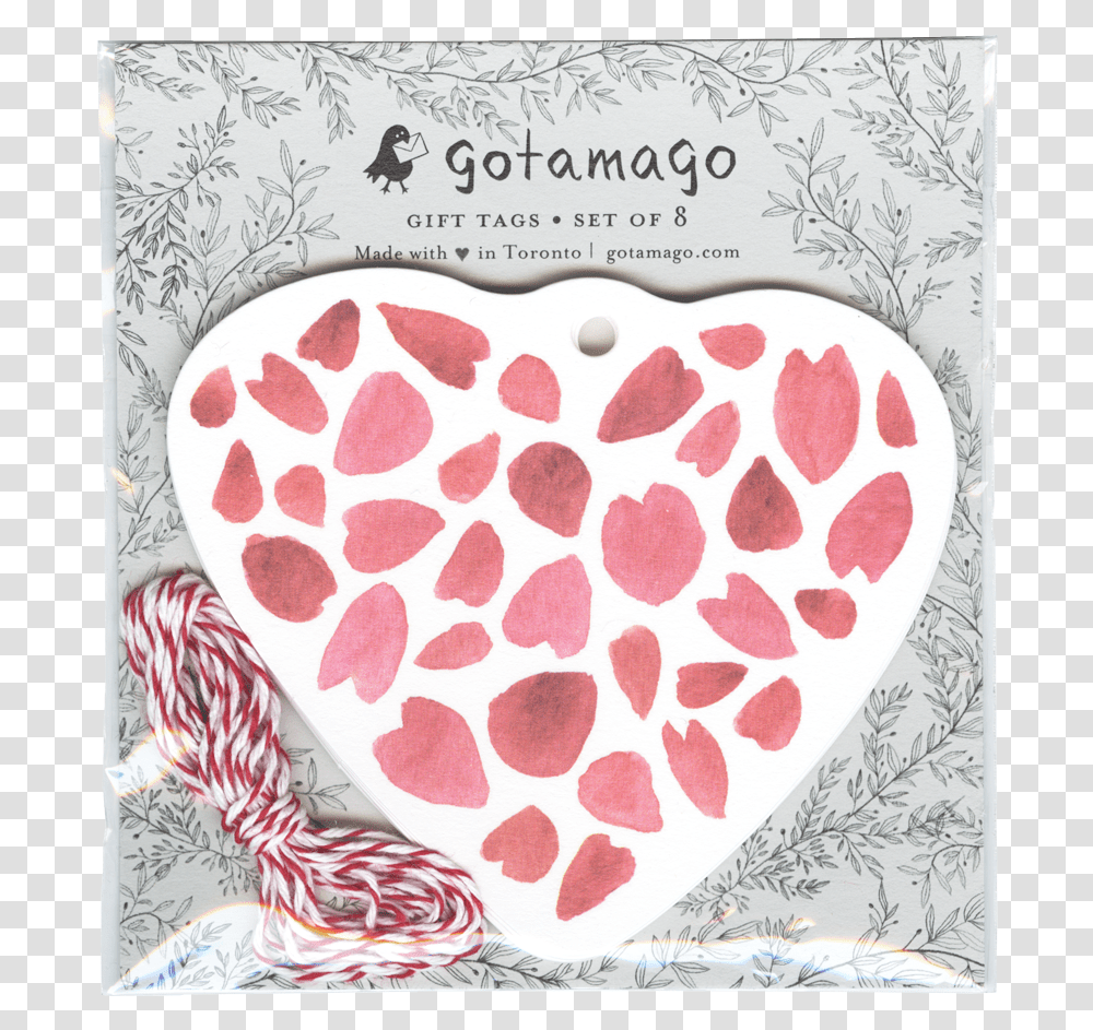 Sakura Heart Diecut Gift Tag Set Of 8 Heart, Rug, Pillow, Cushion, Texture Transparent Png