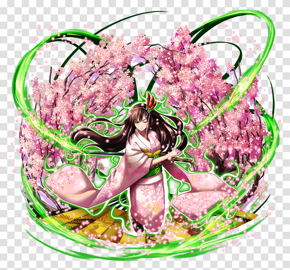 Sakura Itto Ryu Mira Full Art Sakura Mira Grand Summoners, Plant, Purple, Birthday Cake, Crowd Transparent Png