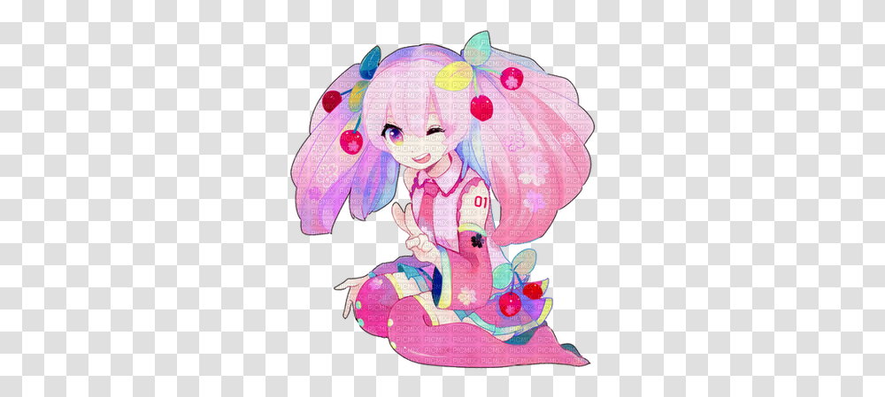 Sakura Miku Anime Pink Hatsune Girl Vocaloid Hatsune Miku, Diaper, Art, Toy, Flower Transparent Png