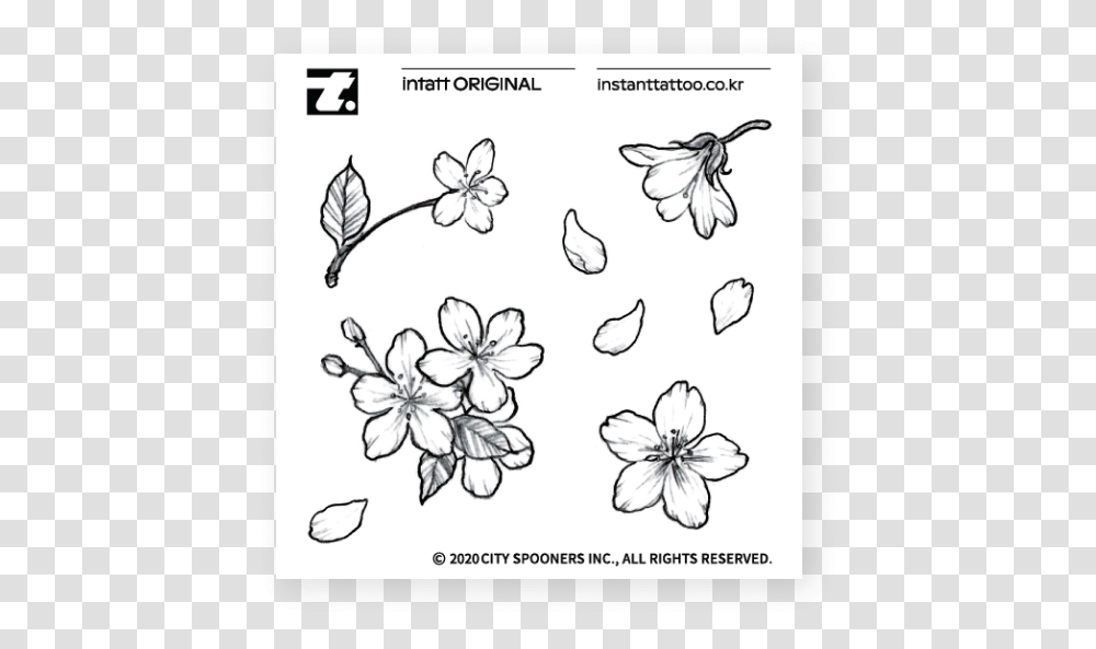 Sakura Petal Instanttattoo Petals, Plant, Floral Design, Pattern, Graphics Transparent Png